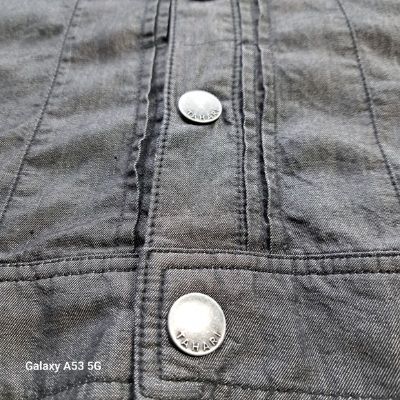 Tahari Women Soft Collared Neck Long Sleeve Jacket w Pockets Charcoal Size XL - Picture 4 of 14